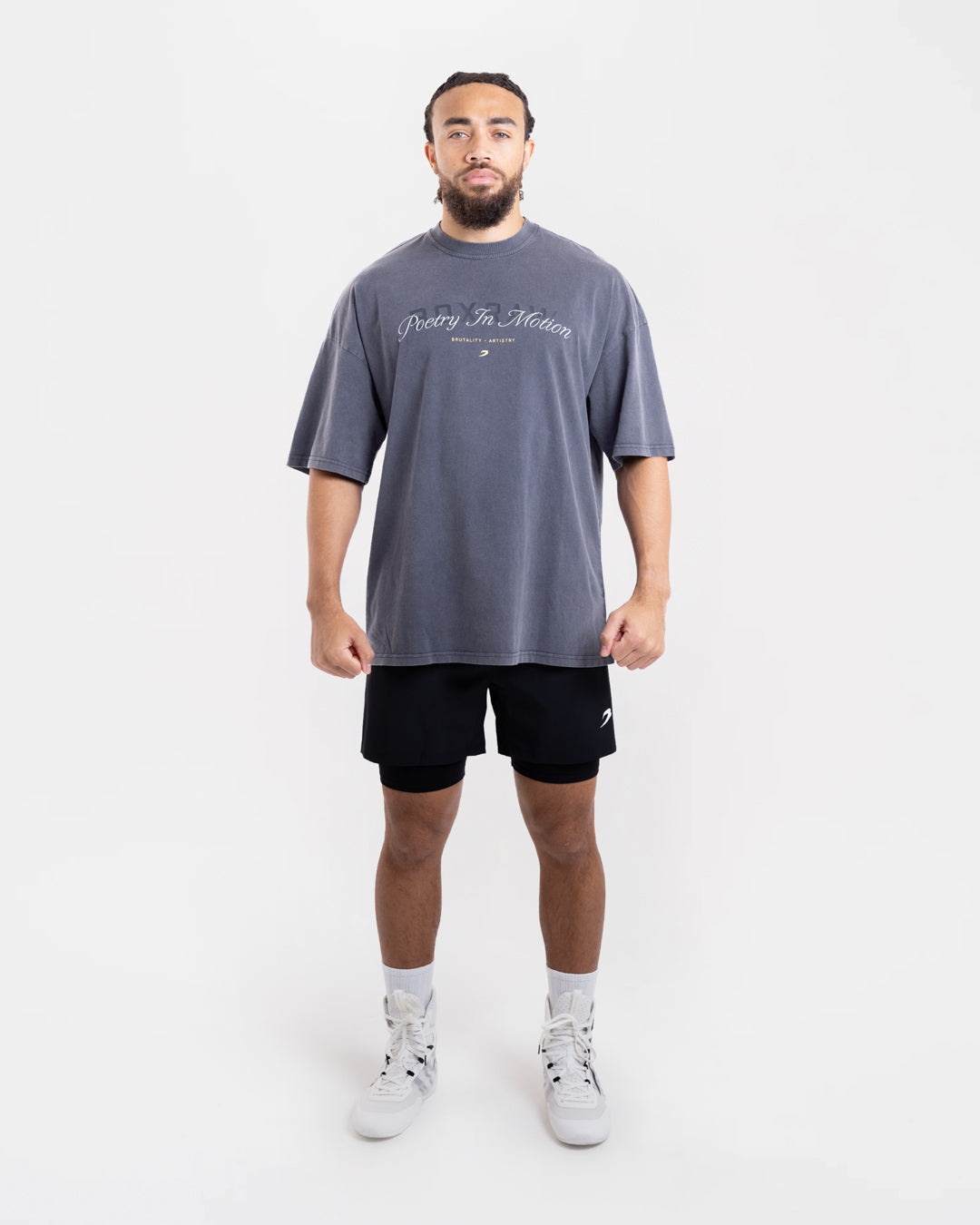 Poetry In Motion Oversized T-Shirt - Washed Navy