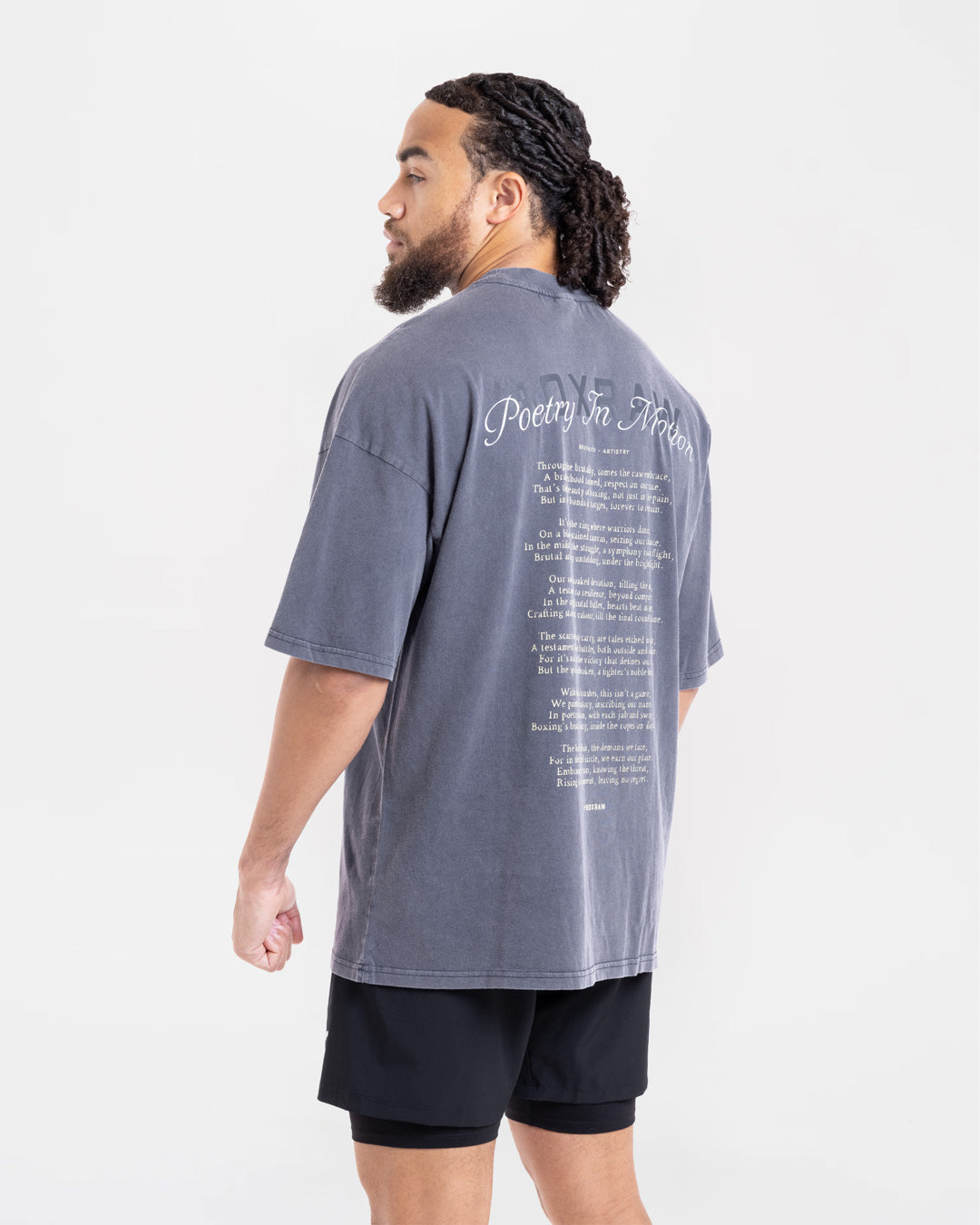 Poetry In Motion Oversized T-Shirt - Washed Navy