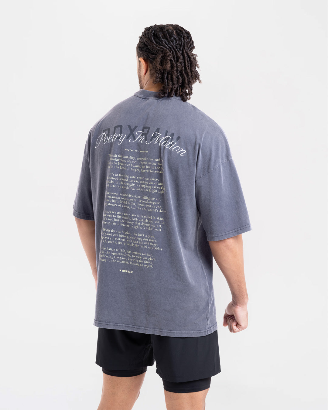 Poetry In Motion Oversized T-Shirt - Washed Navy