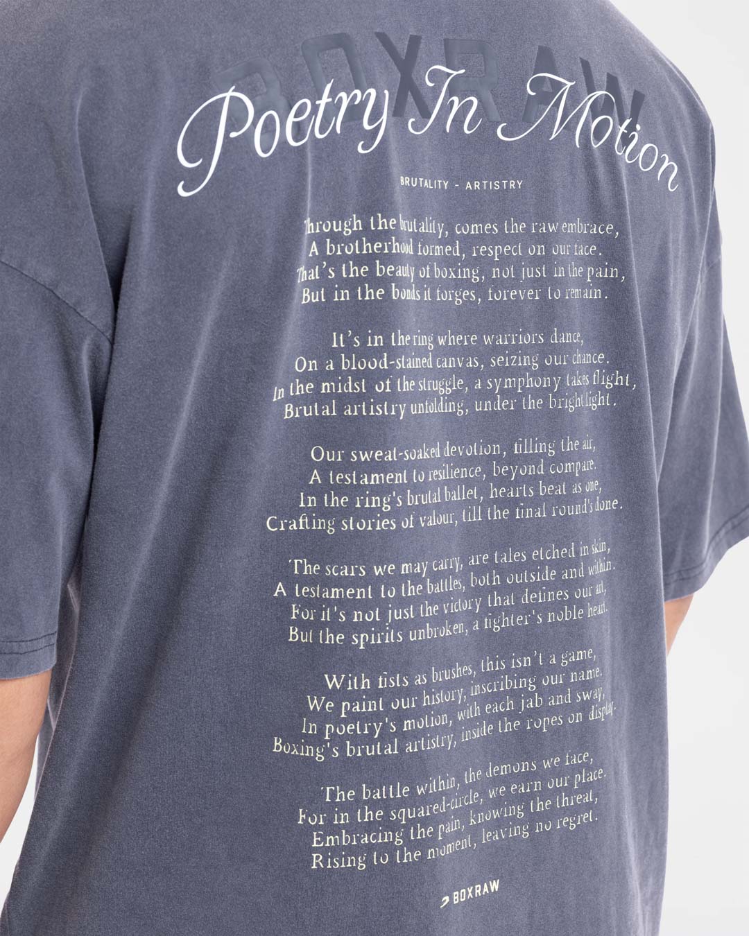Poetry In Motion Oversized T-Shirt - Washed Navy