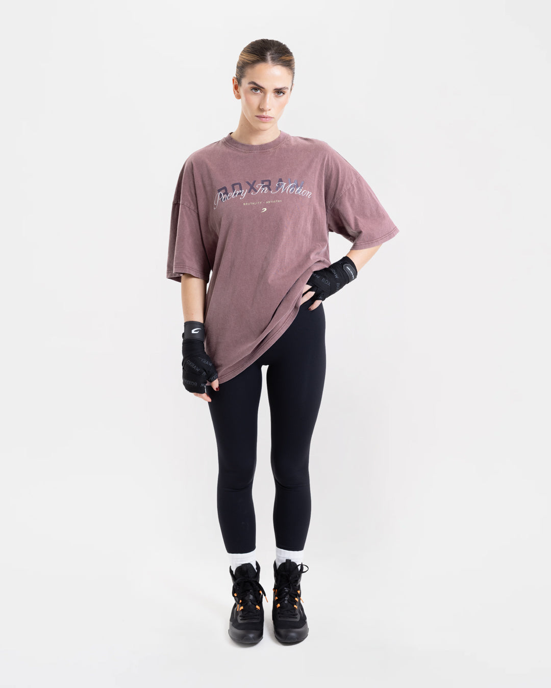 Poetry In Motion Oversized T-Shirt - Washed Burgundy