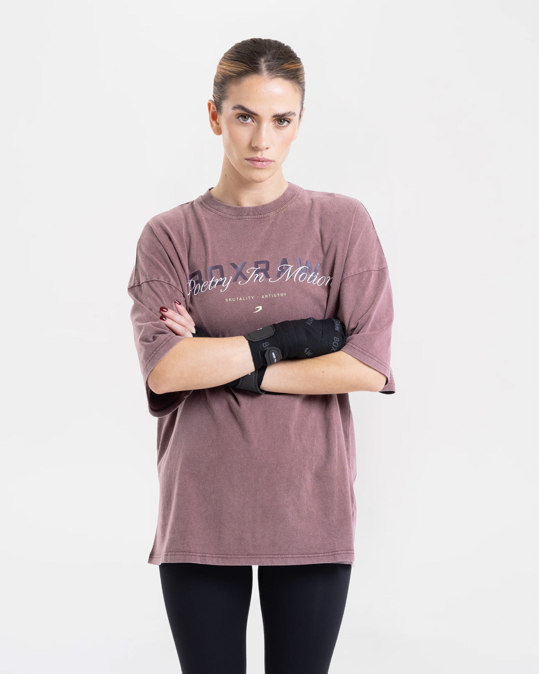 Poetry In Motion Oversized T-Shirt - Washed Burgundy