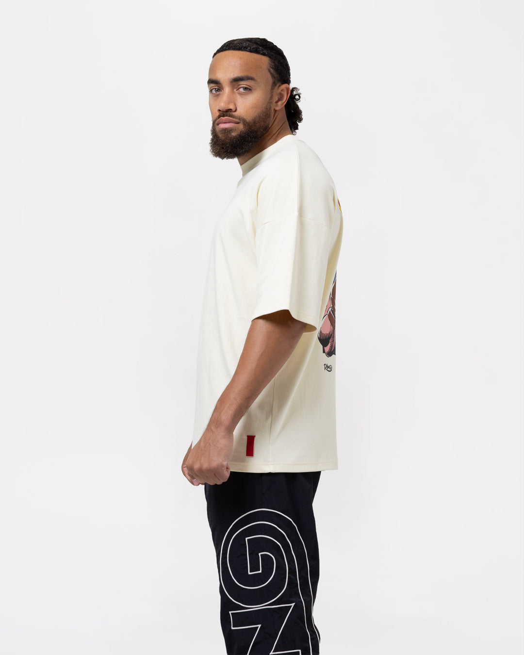 Ring x BOXRAW Rocky Marciano Oversized T-Shirt - Stone Beige