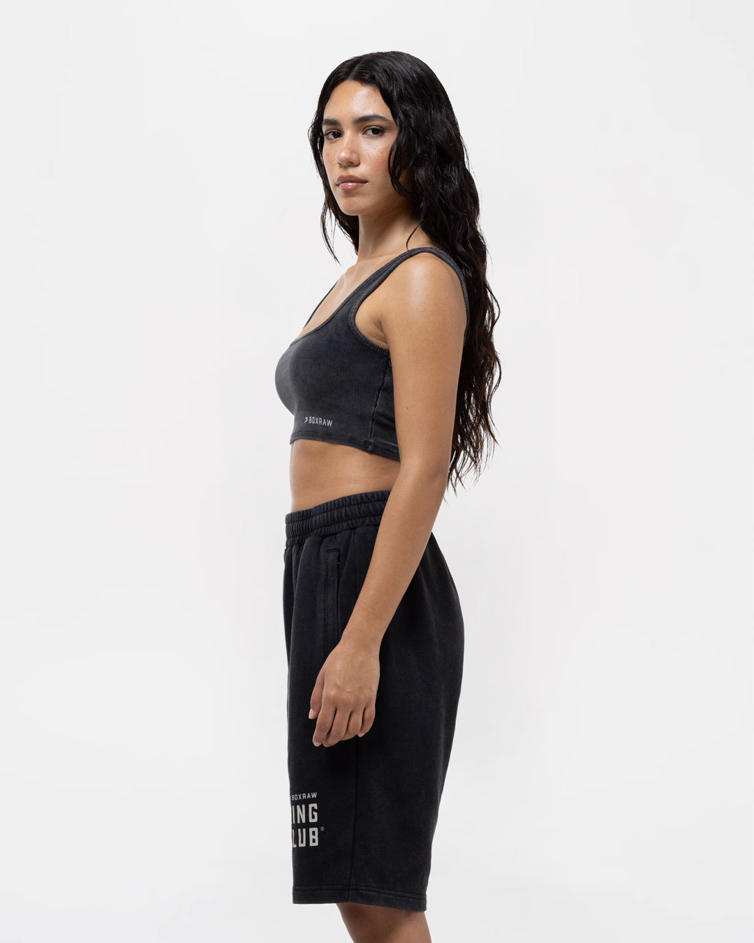 Sparring Club Ribbed Sports Bra - Washed Black