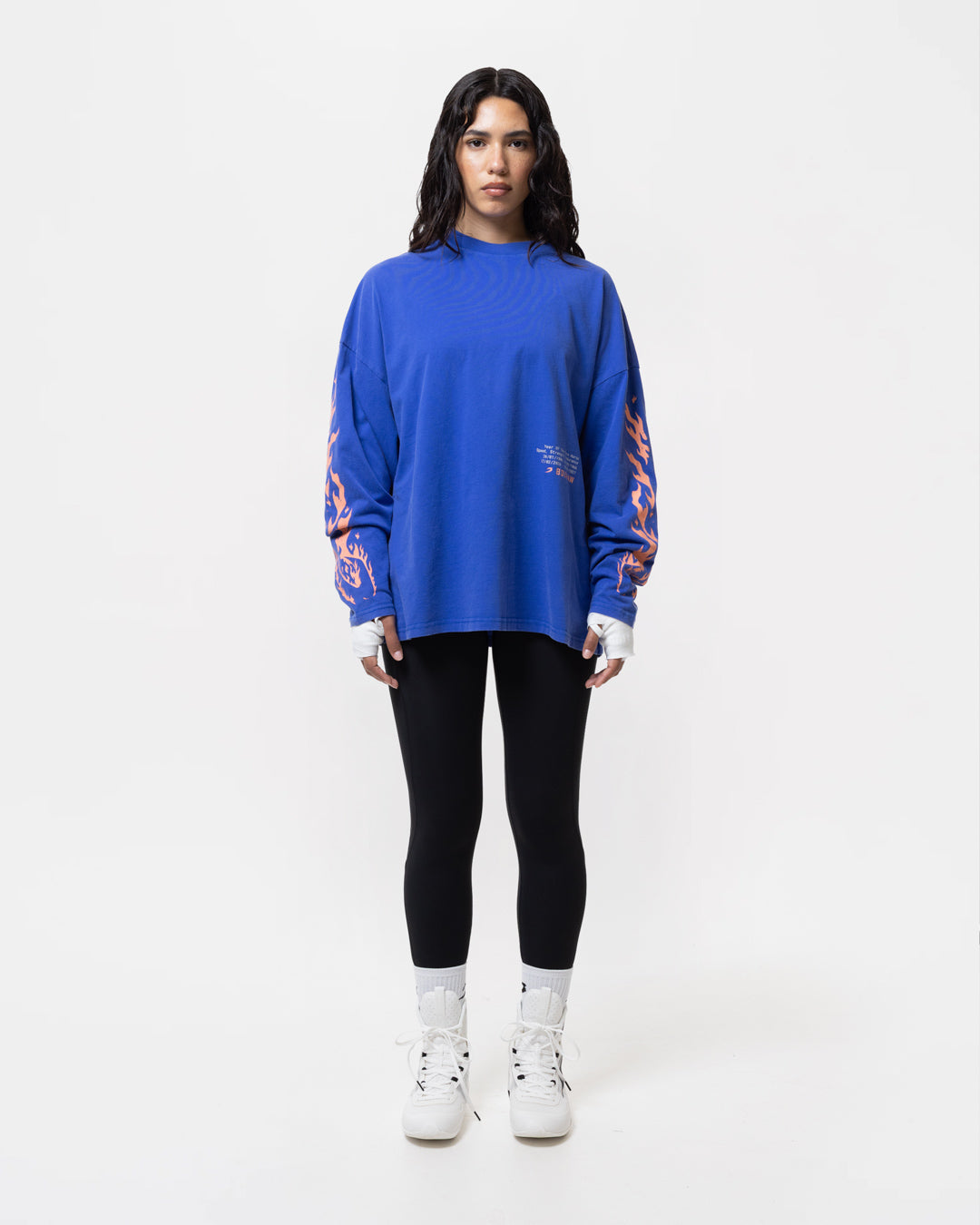 Sparring Club Fire Horse Long Sleeve T-Shirt - Washed Blue