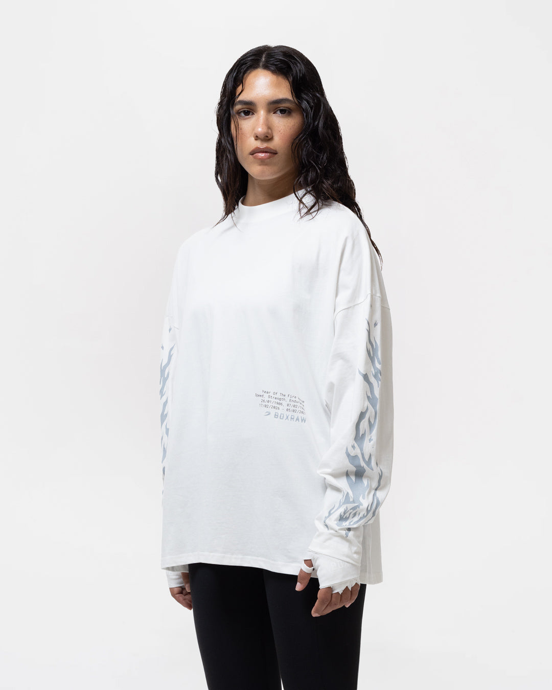 Sparring Club Fire Horse Long Sleeve T-Shirt - Washed Ivory