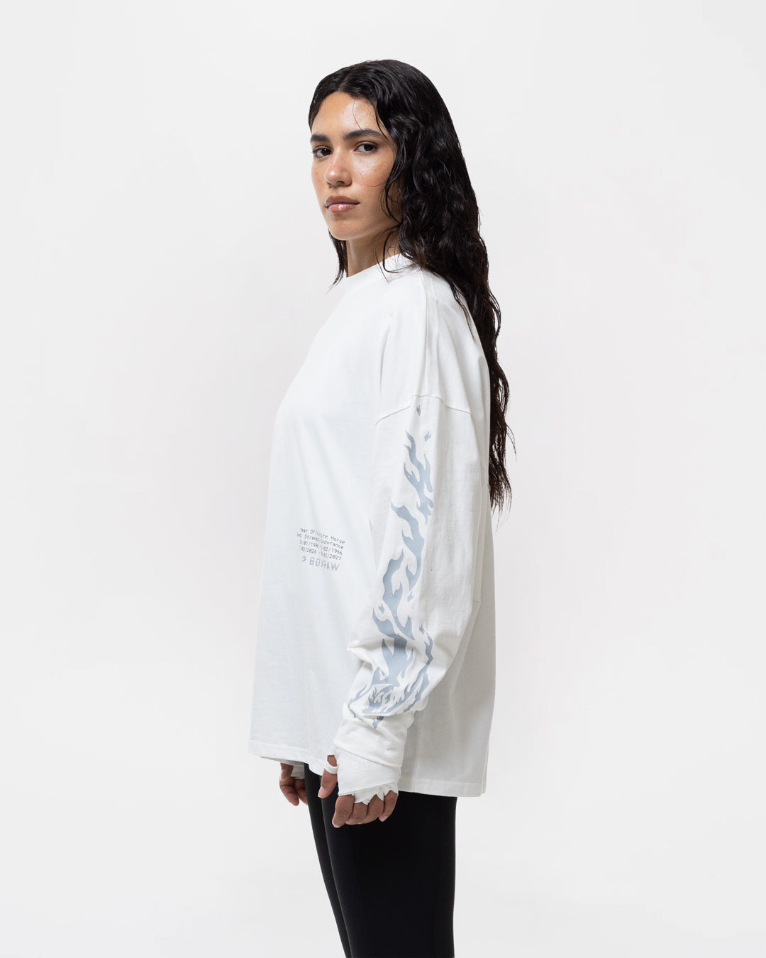 Sparring Club Fire Horse Long Sleeve T-Shirt - Washed Ivory