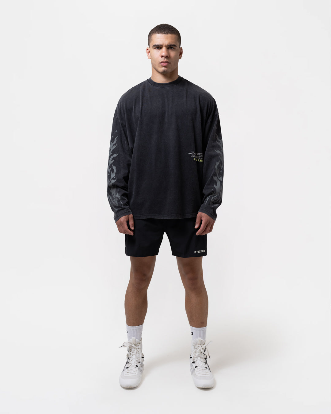 Sparring Club Fire Horse Long Sleeve T-Shirt - Washed Black