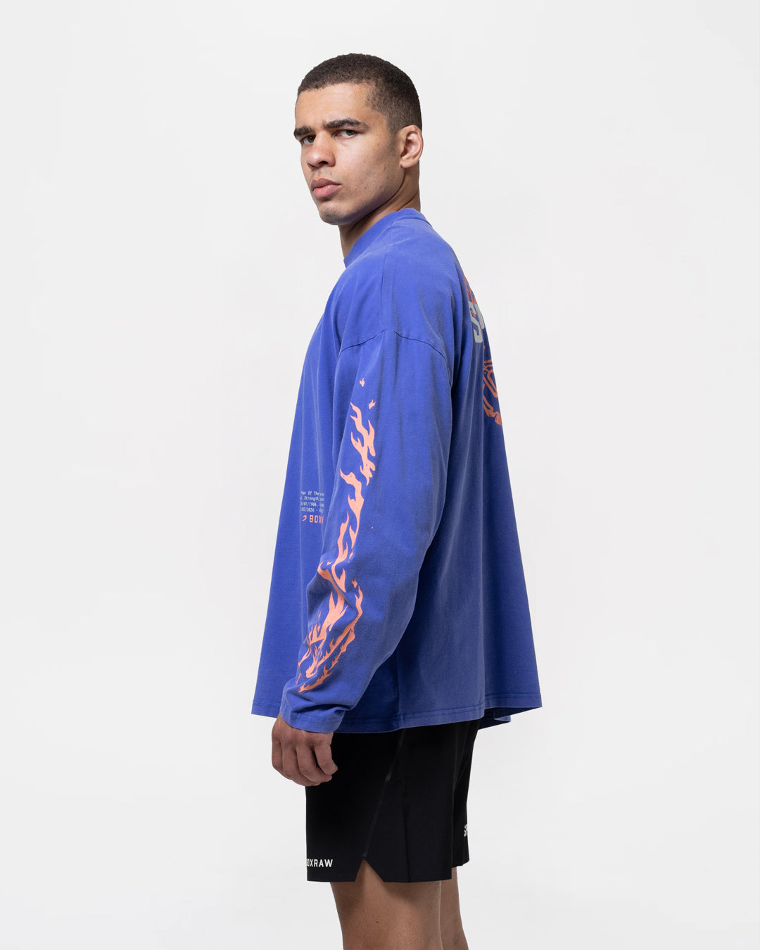 Sparring Club Fire Horse Long Sleeve T-Shirt - Washed Blue