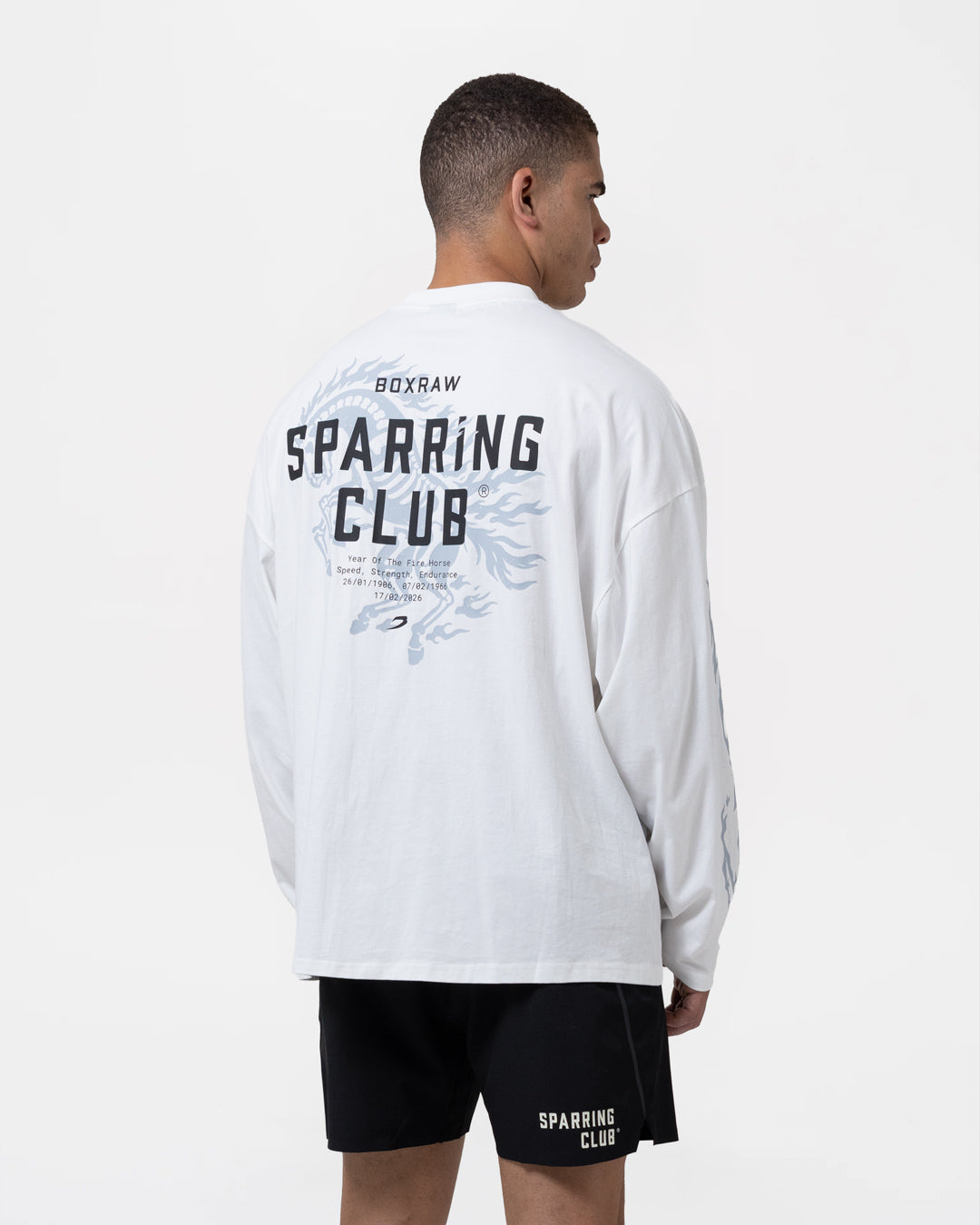 Sparring Club Fire Horse Long Sleeve T-Shirt - Washed Ivory
