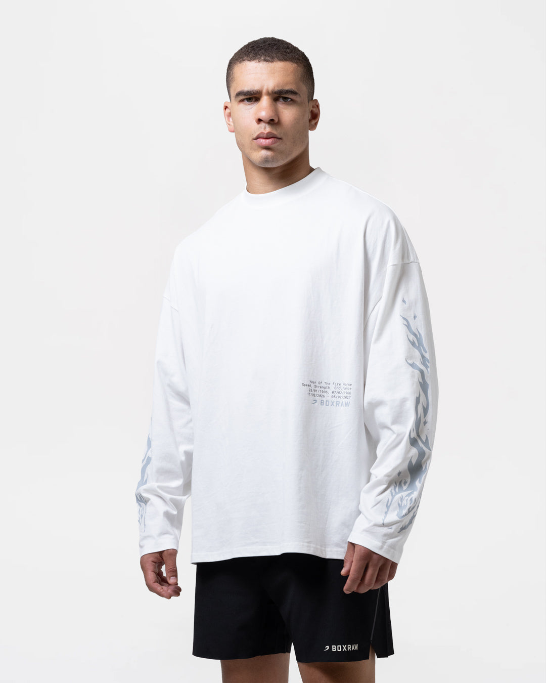 Sparring Club Fire Horse Long Sleeve T-Shirt - Washed Ivory