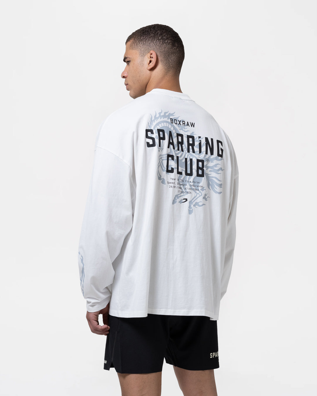Sparring Club Fire Horse Long Sleeve T-Shirt - Washed Ivory