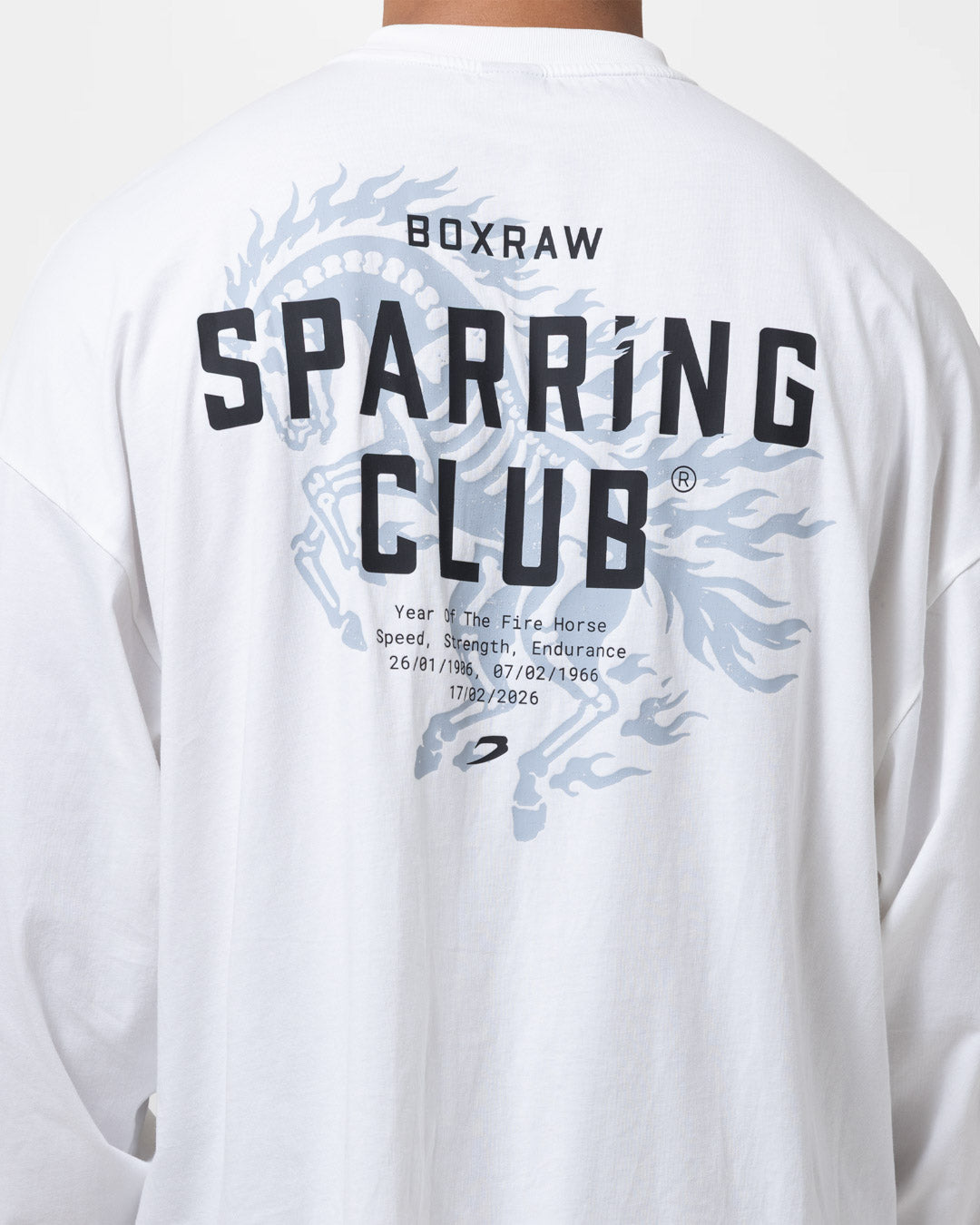 Sparring Club Fire Horse Long Sleeve T-Shirt - Washed Ivory