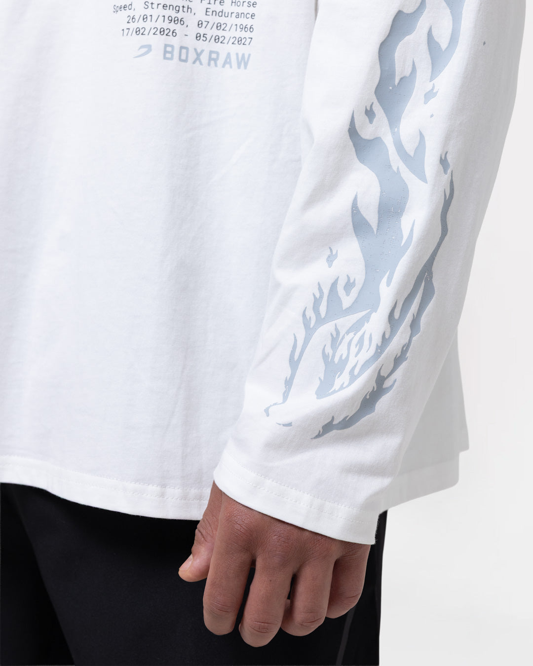 Sparring Club Fire Horse Long Sleeve T-Shirt - Washed Ivory