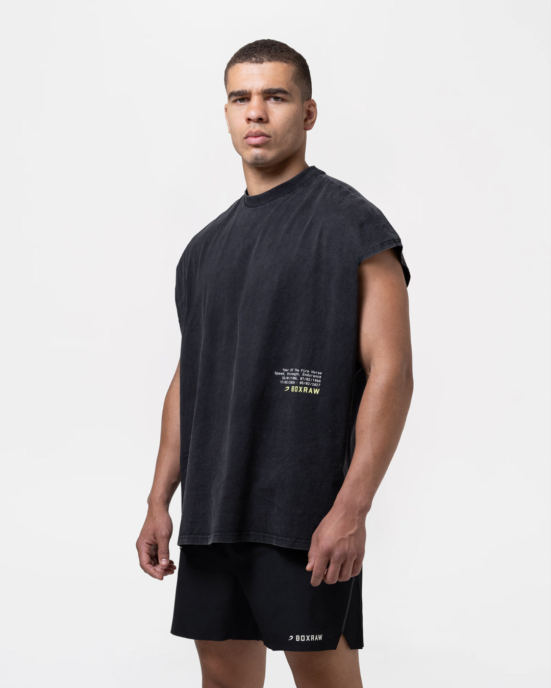 Sparring Club Fire Horse Oversized Tank - Washed Black