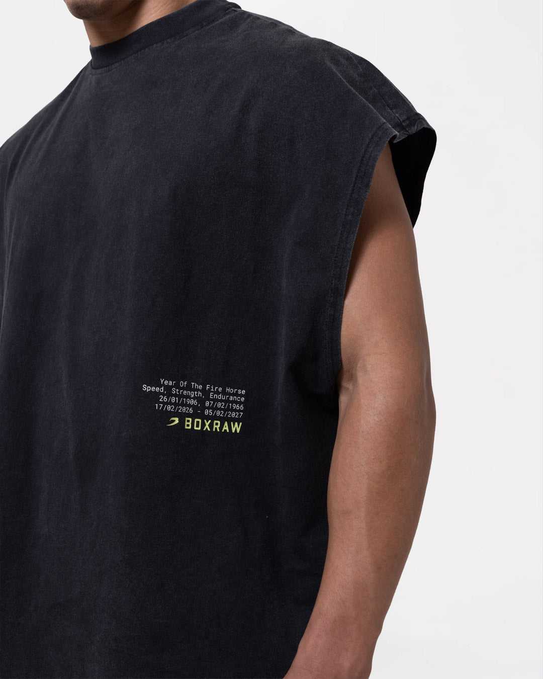 Sparring Club Fire Horse Oversized Tank - Washed Black