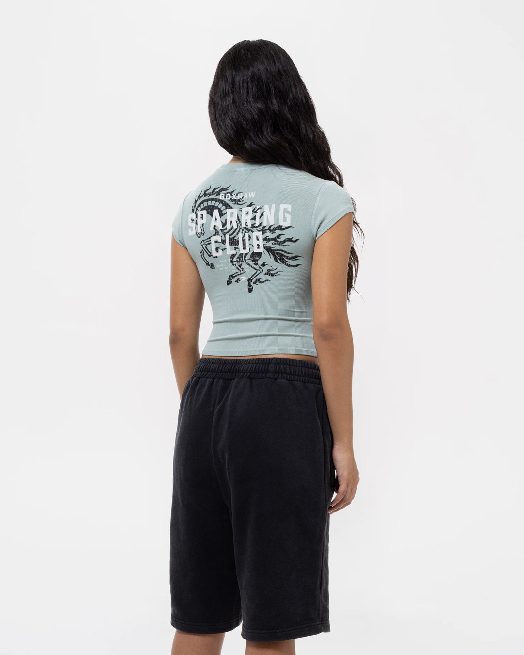 Sparring Club Fire Horse Ribbed Cap T-Shirt - Washed Sage