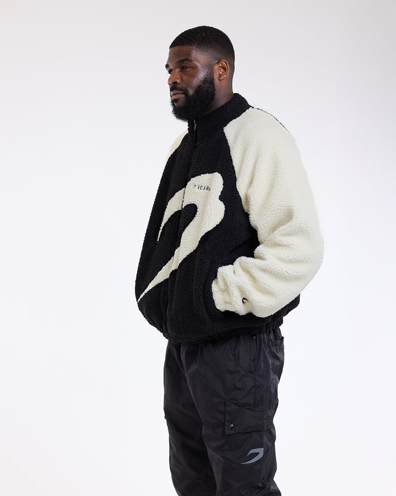 Walker Sherpa Jacket - Black/Cream