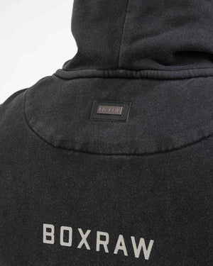 Sparring Club Oversized Zip Up Hoodie - Washed Black