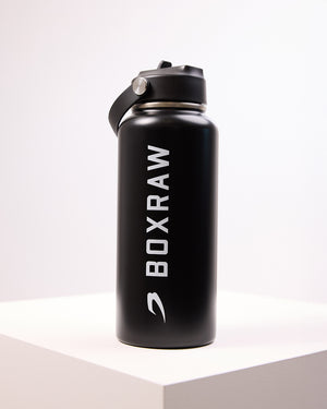 BOXRAW 1L Steel Water Bottle - Black