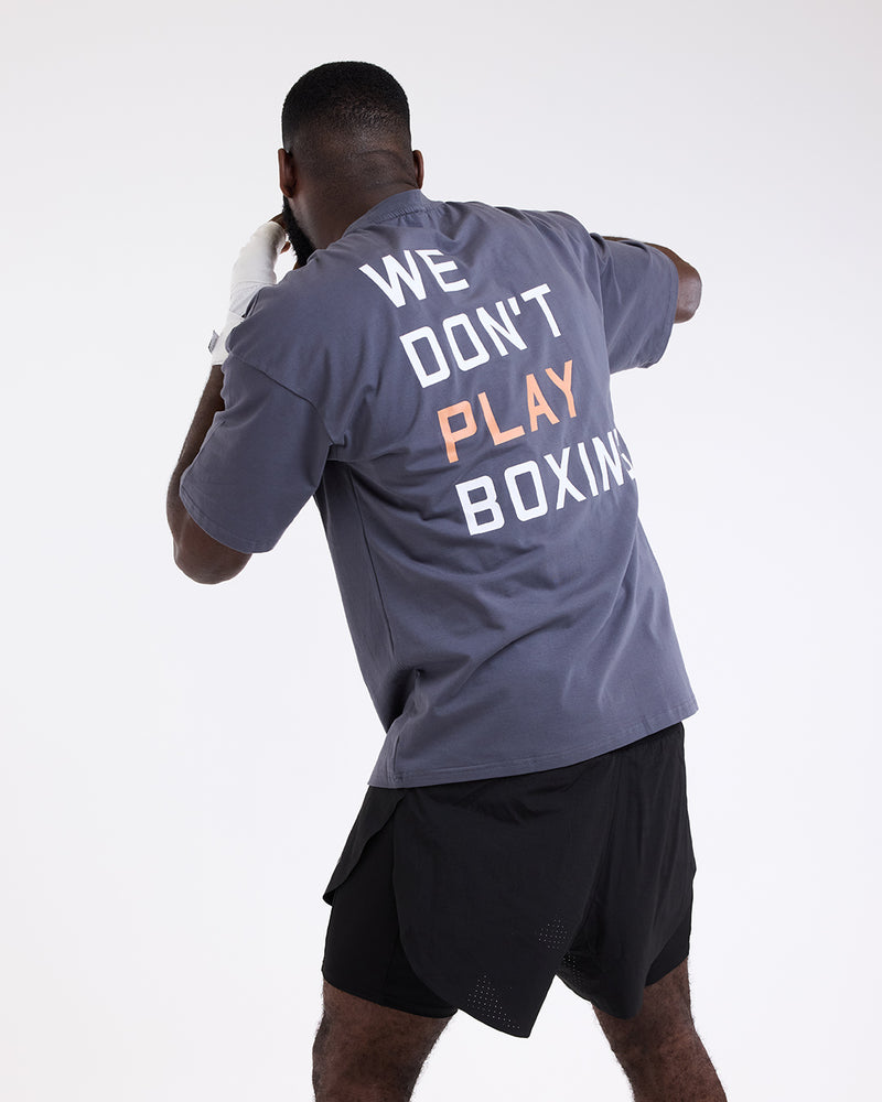 We Don't Play Boxing Oversized T-Shirt - Charcoal