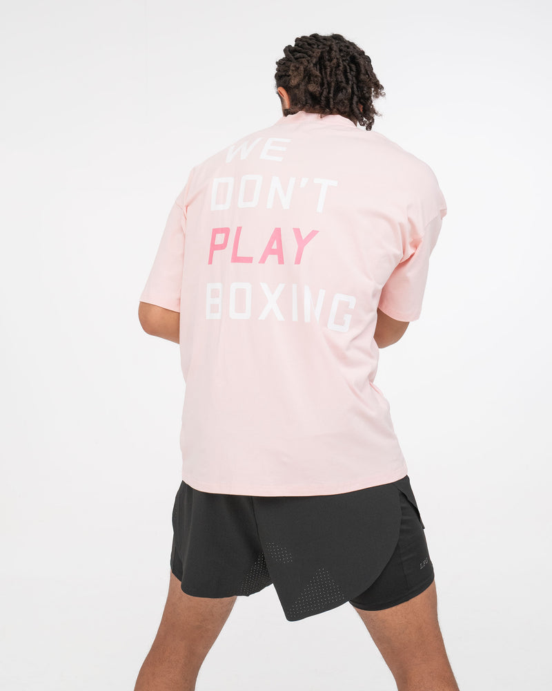 We Don't Play Boxing Oversized T-Shirt - Pink