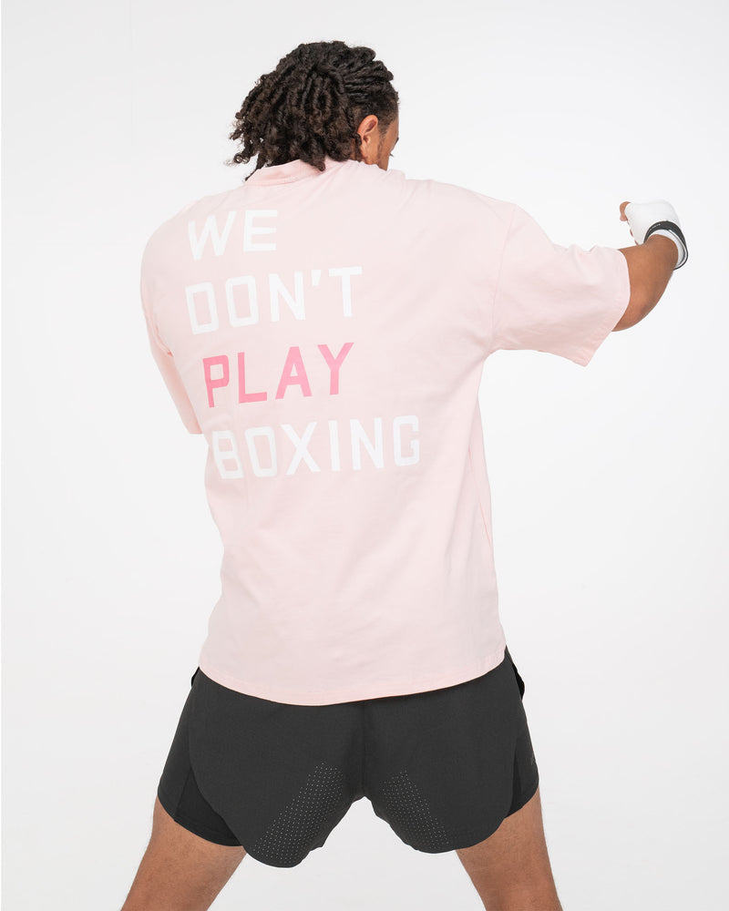 We Don't Play Boxing Oversized T-Shirt - Pink
