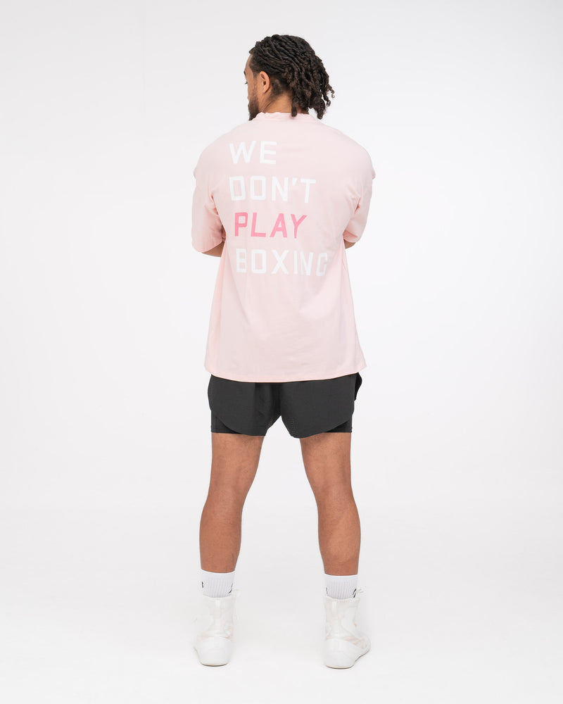 We Don't Play Boxing Oversized T-Shirt - Pink
