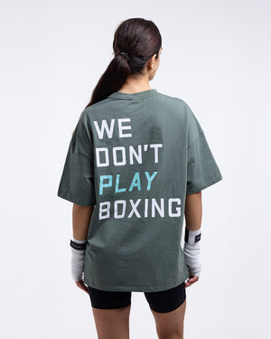 We Don't Play Boxing Oversized T-Shirt - Green