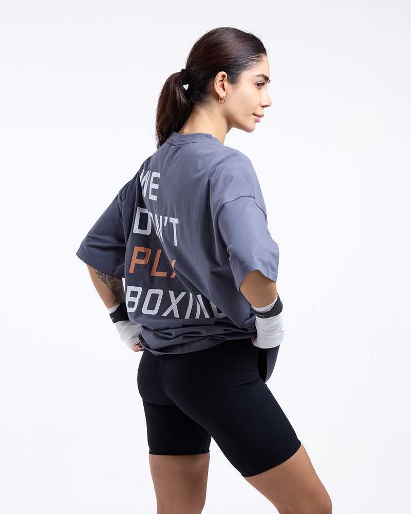 We Don't Play Boxing Oversized T-Shirt - Charcoal