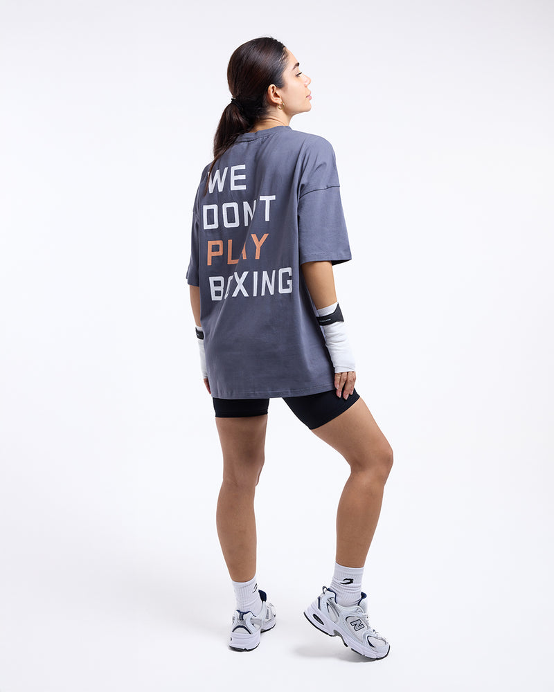 We Don't Play Boxing Oversized T-Shirt - Charcoal