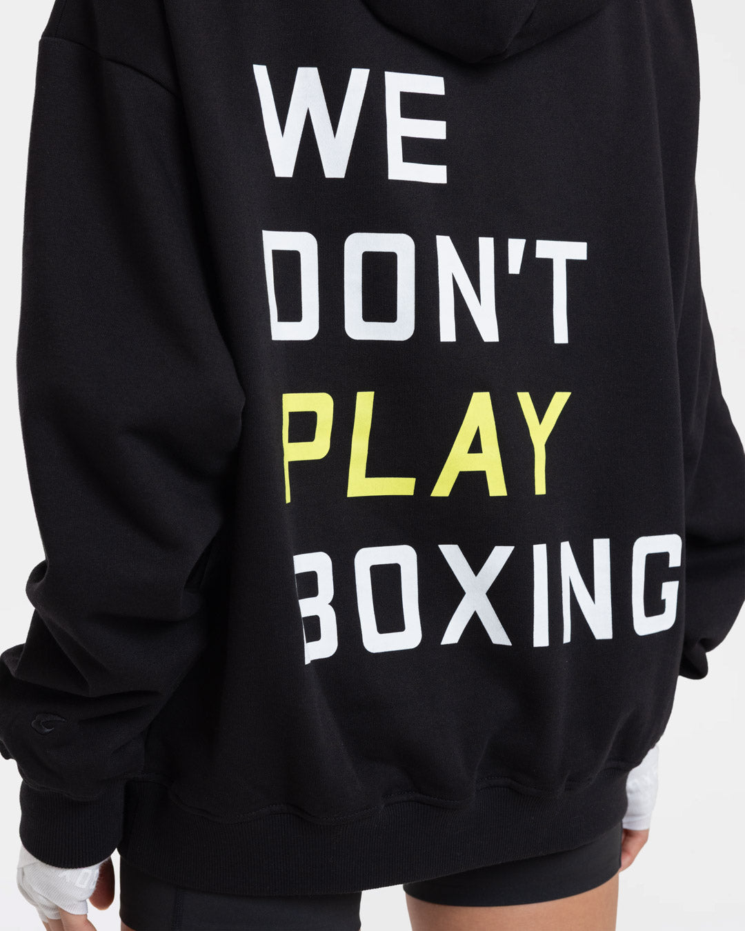 We Don't Play Boxing Oversized Hoodie - Black/Yellow