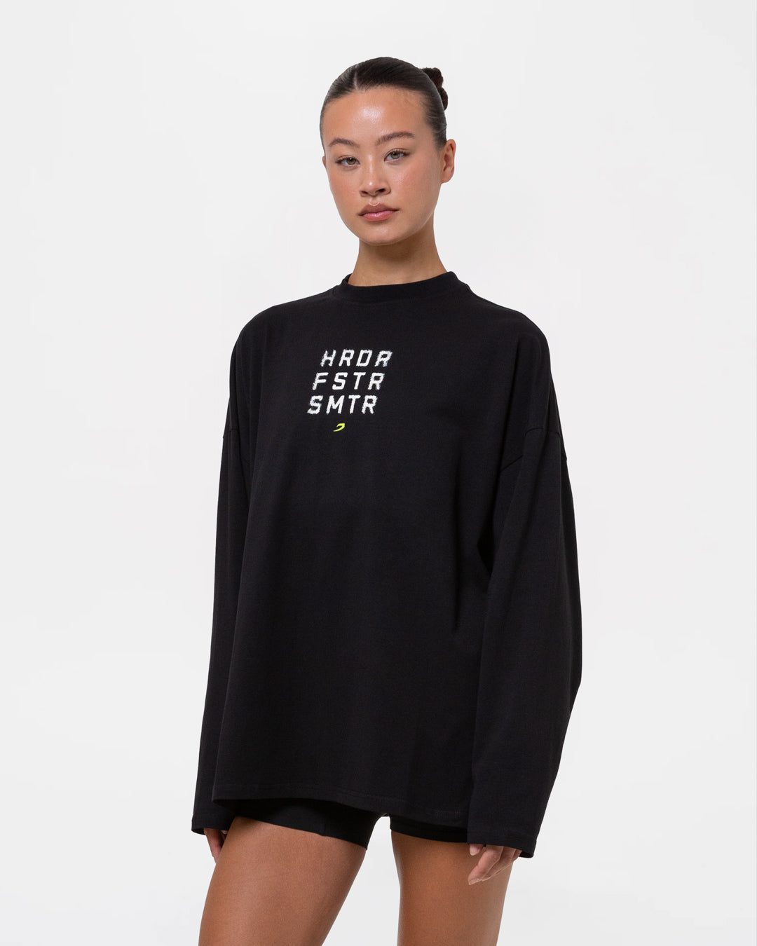 HRDR FSTR SMTR Oversized Long Sleeve T-Shirt - Black