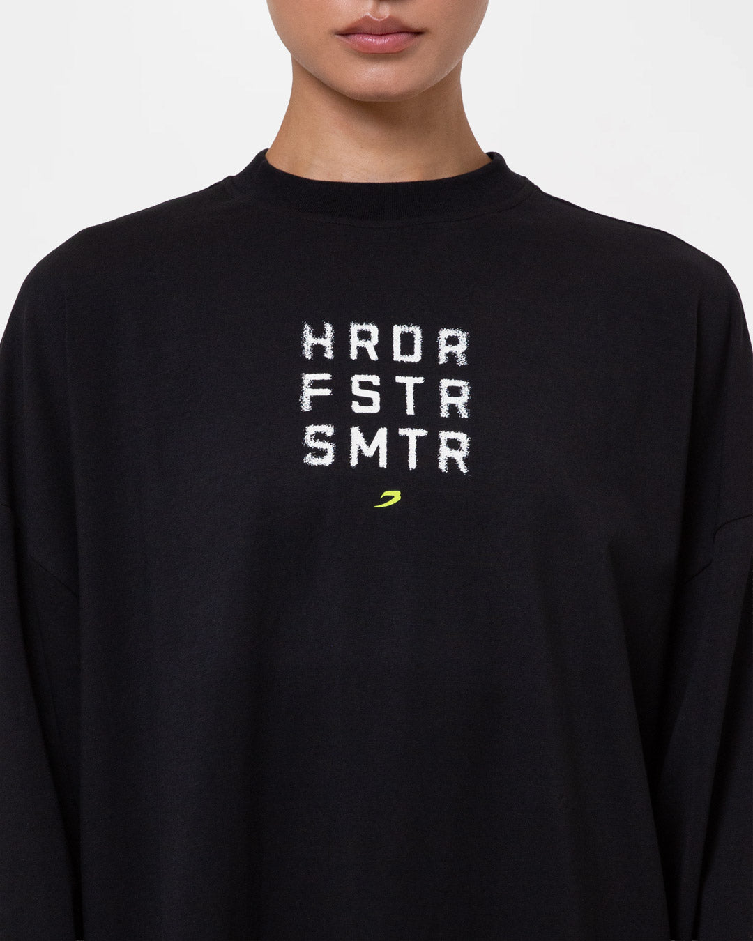 HRDR FSTR SMTR Oversized Long Sleeve T-Shirt - Black