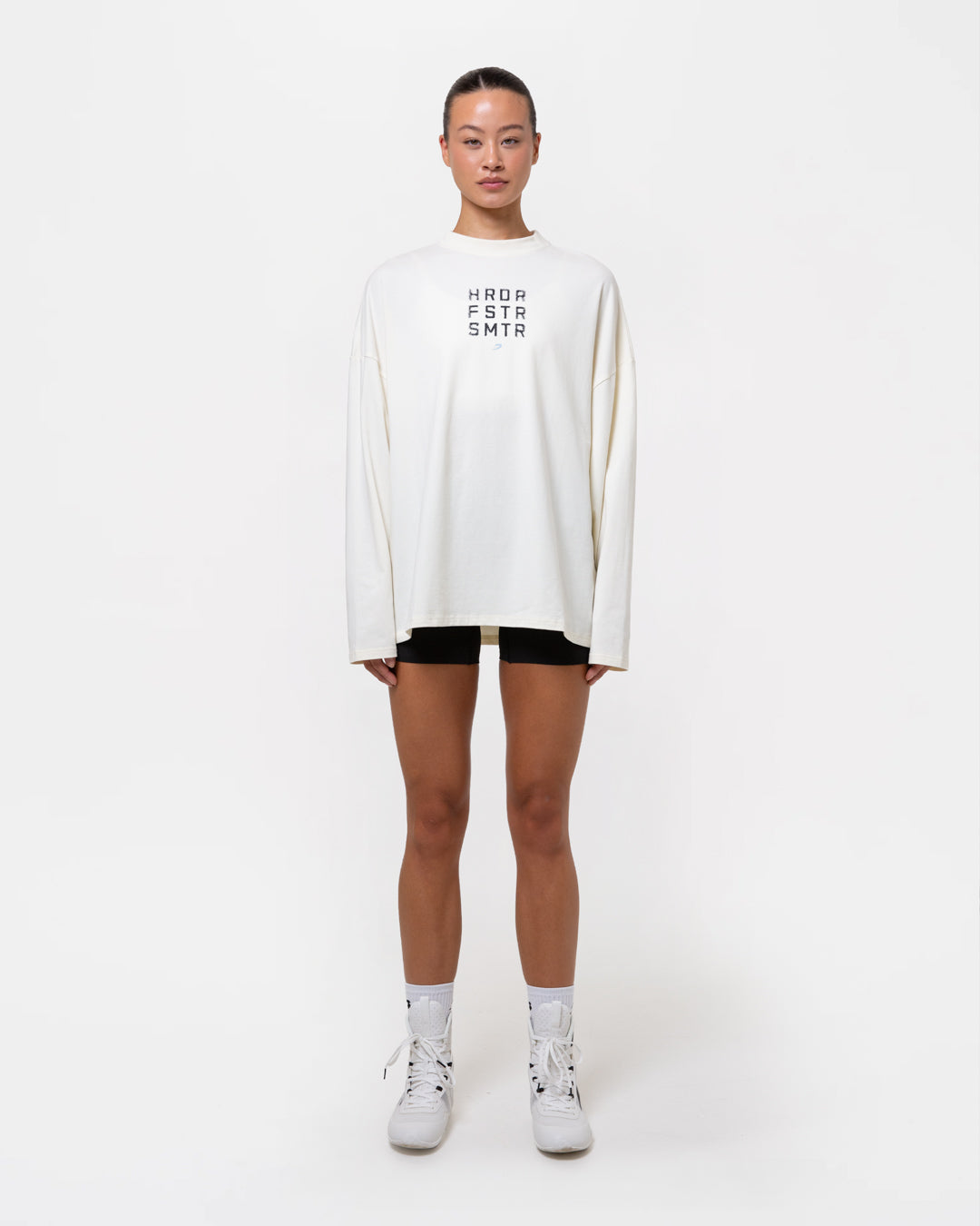 HRDR FSTR SMTR Oversized Long Sleeve T-Shirt - Ivory