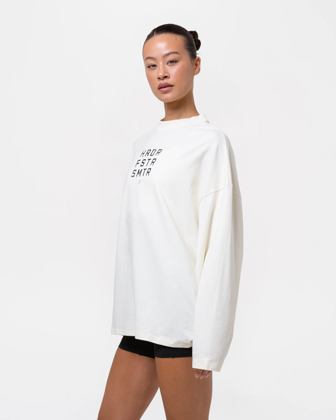 HRDR FSTR SMTR Oversized Long Sleeve T-Shirt - Ivory