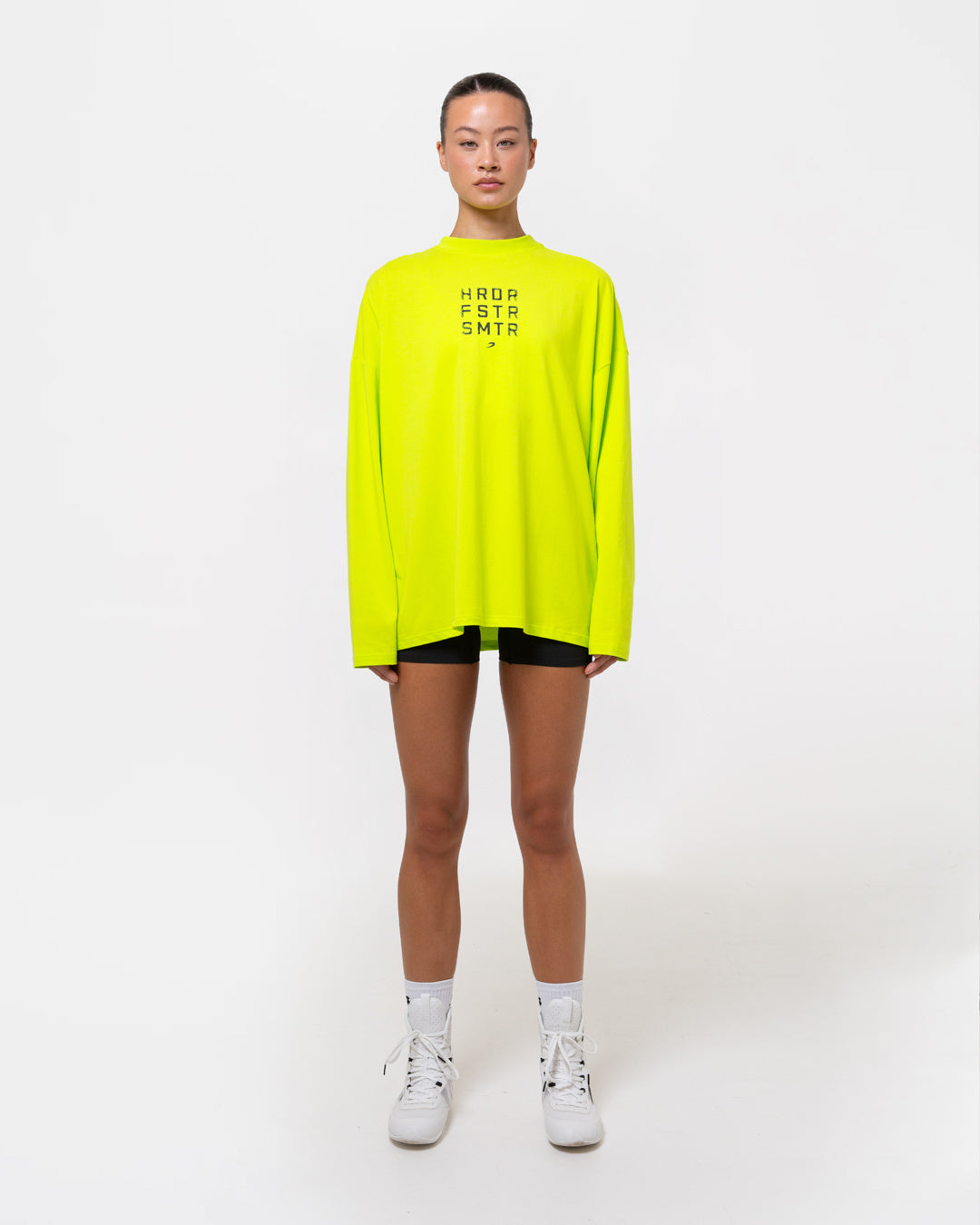 HRDR FSTR SMTR Oversized Long Sleeve T-Shirt - Lime