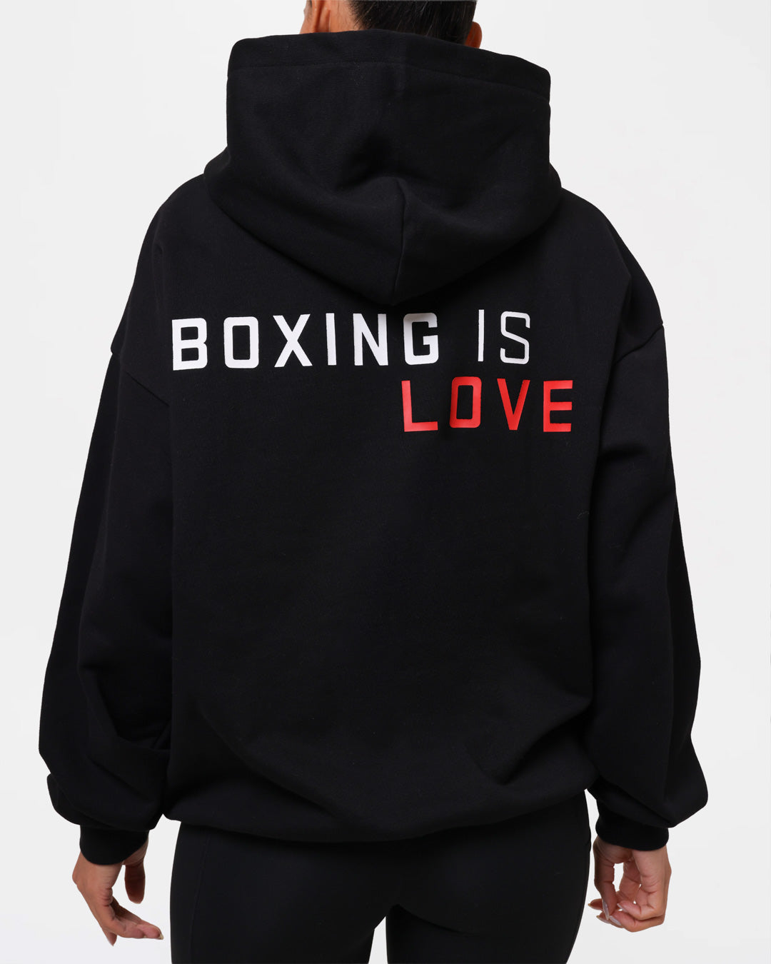 Boxing is Love Oversized Hoodie - Black