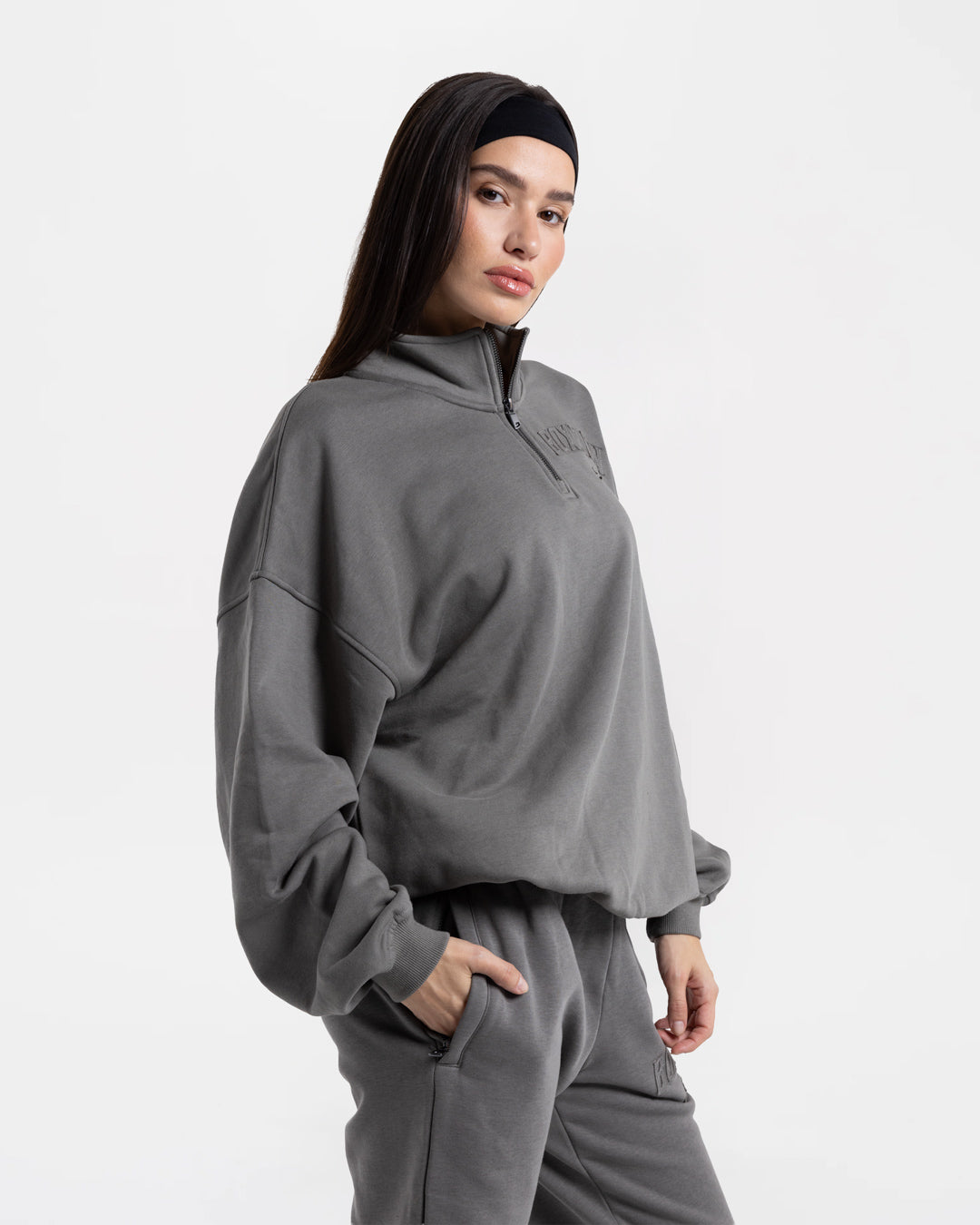 East Street 1/4 Zip - Distressed Grey