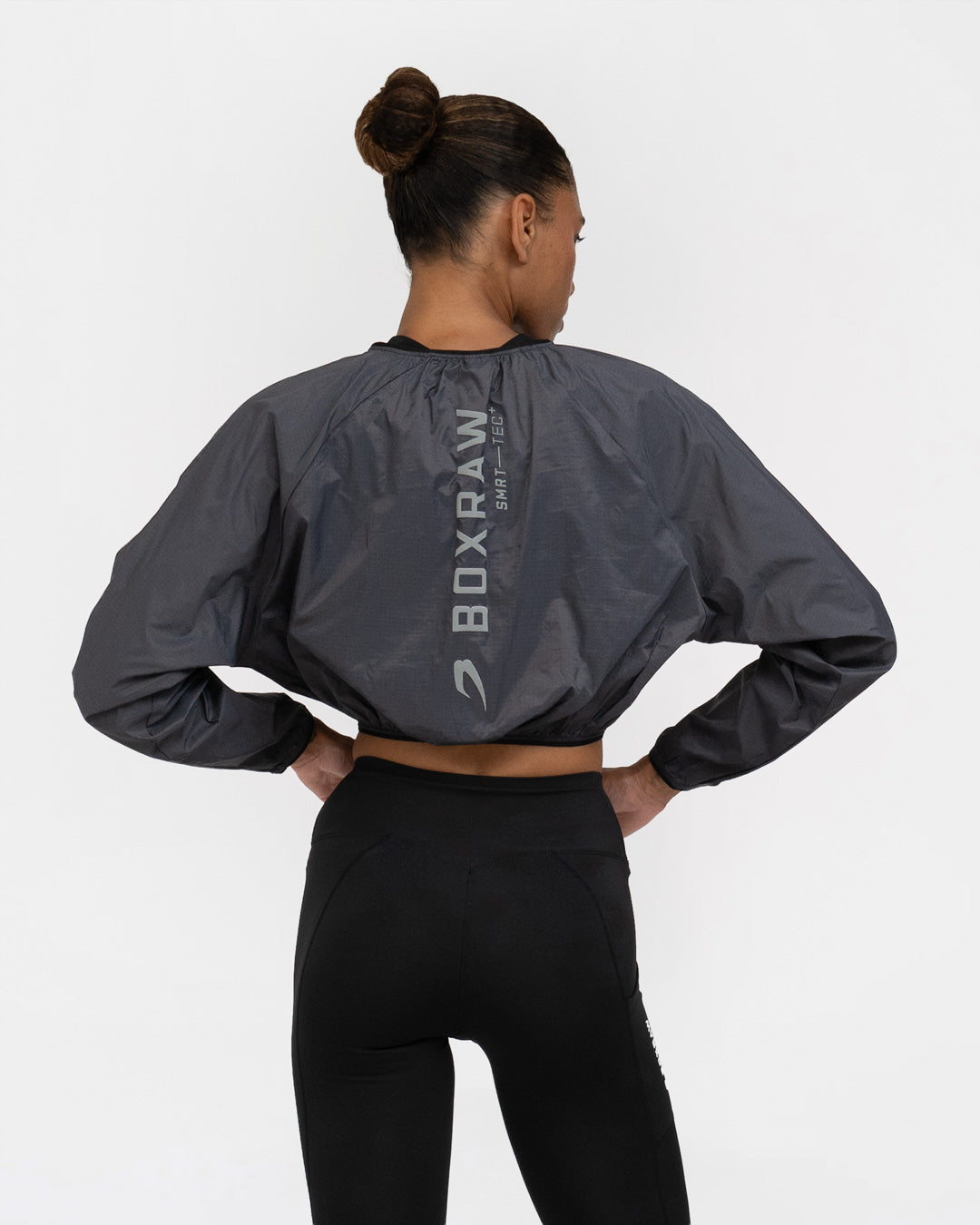Genaro Cropped Windbreaker Crew - Charcoal