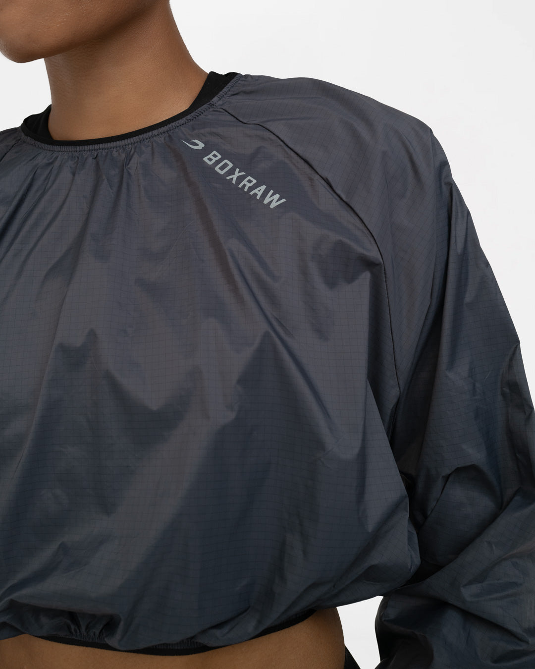 Genaro Cropped Windbreaker Crew - Charcoal