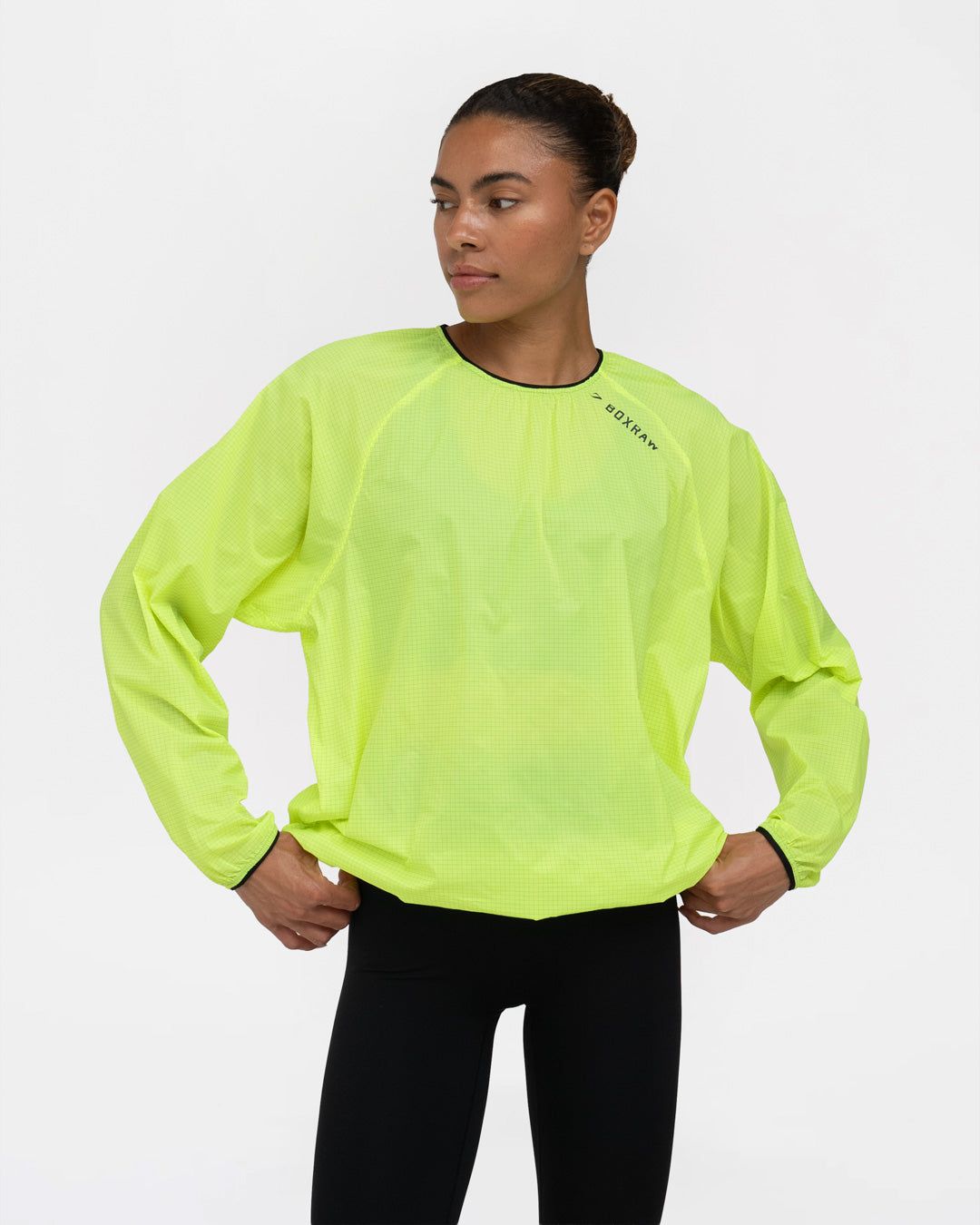 Genaro Oversized Windbreaker Crew - Neon Yellow