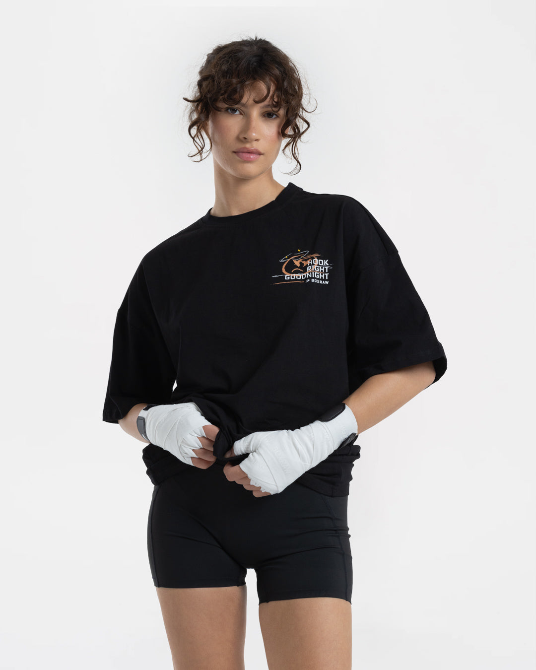 Hook Right Goodnight Oversized T-Shirt - Black
