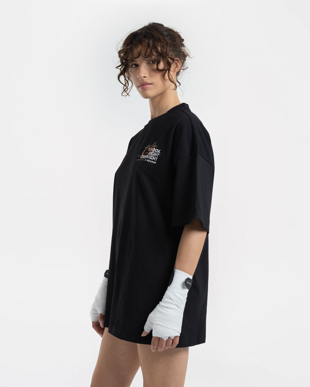 Women's Hook Right Goodnight Oversized T-Shirt - Black | BOXRAW