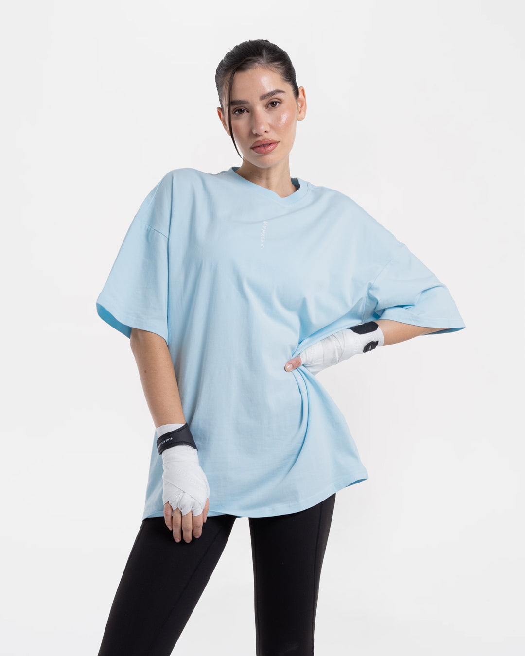 Lineal Oversized T-Shirt - Baby Blue