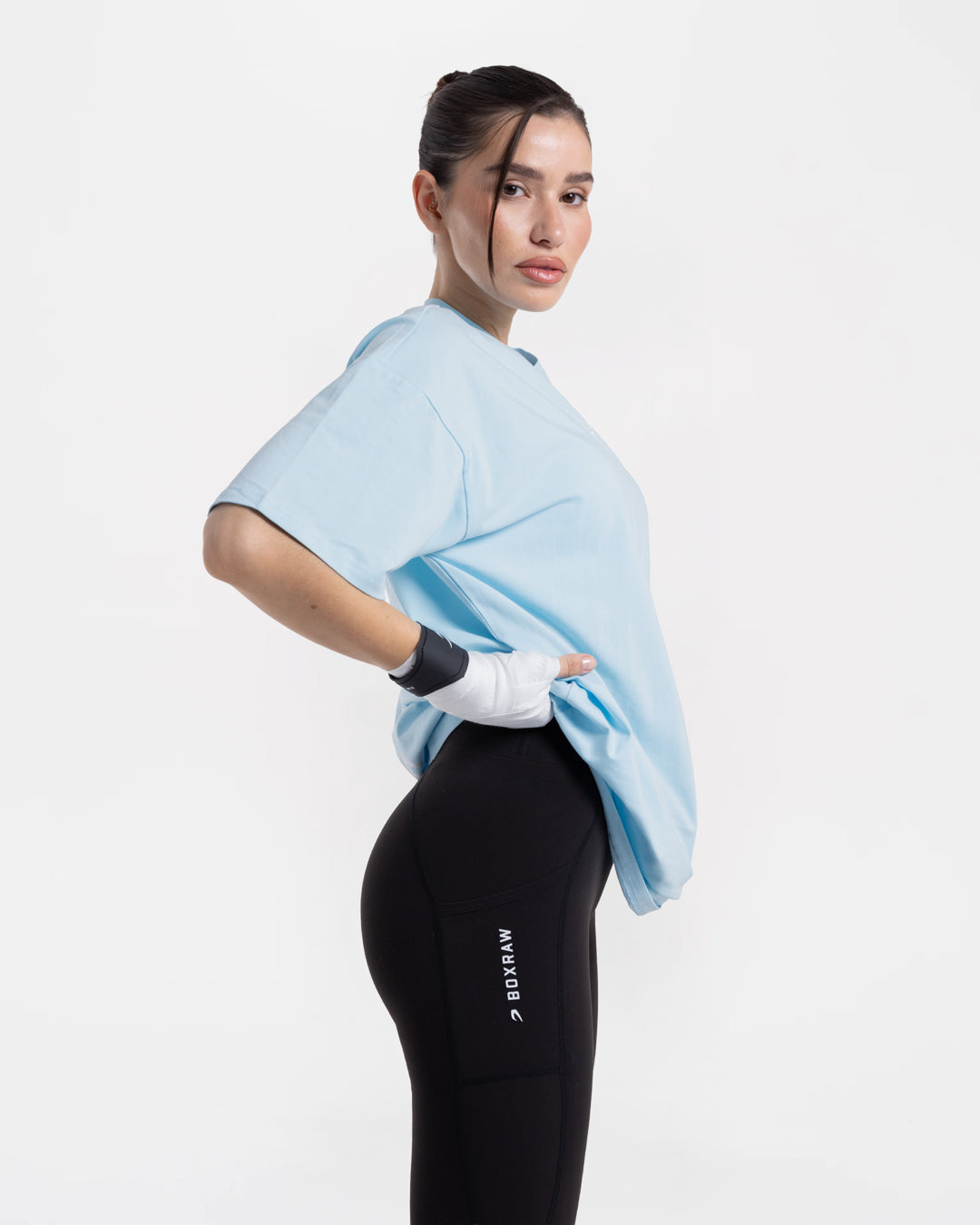 Lineal Oversized T-Shirt - Baby Blue