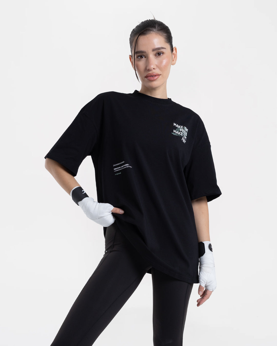 Make 'Em Miss Oversized T-Shirt - Black