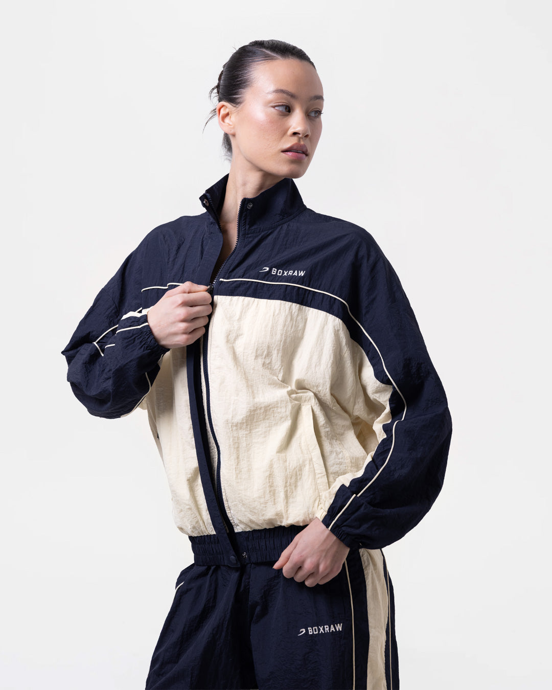 Nell Track Jacket - Navy/Cream