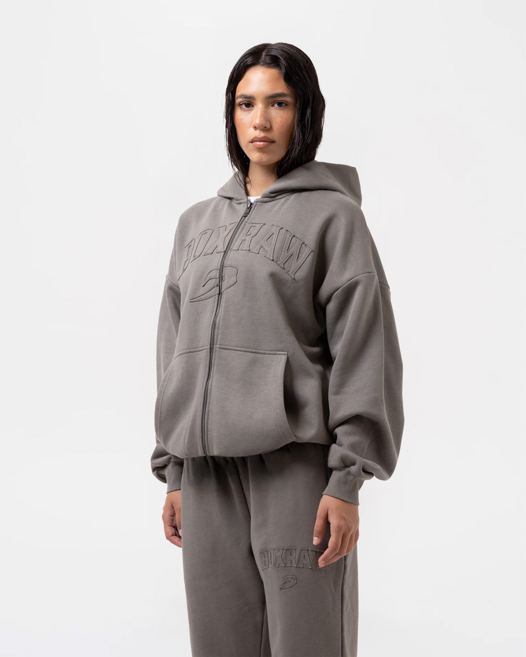 East Street Zip Up Hoodie - Distressed Grey