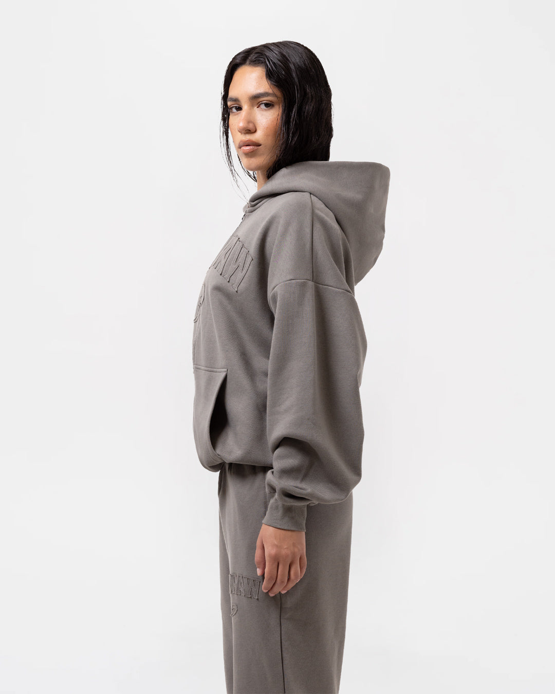 East Street Zip Up Hoodie - Distressed Grey